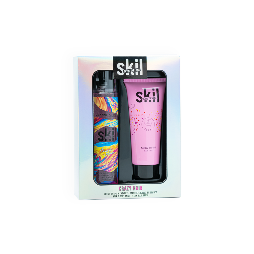 Coffret Soin Crazy Hair par SKIL - Brume Corps et Cheveux et Masque Cheveux Brillance