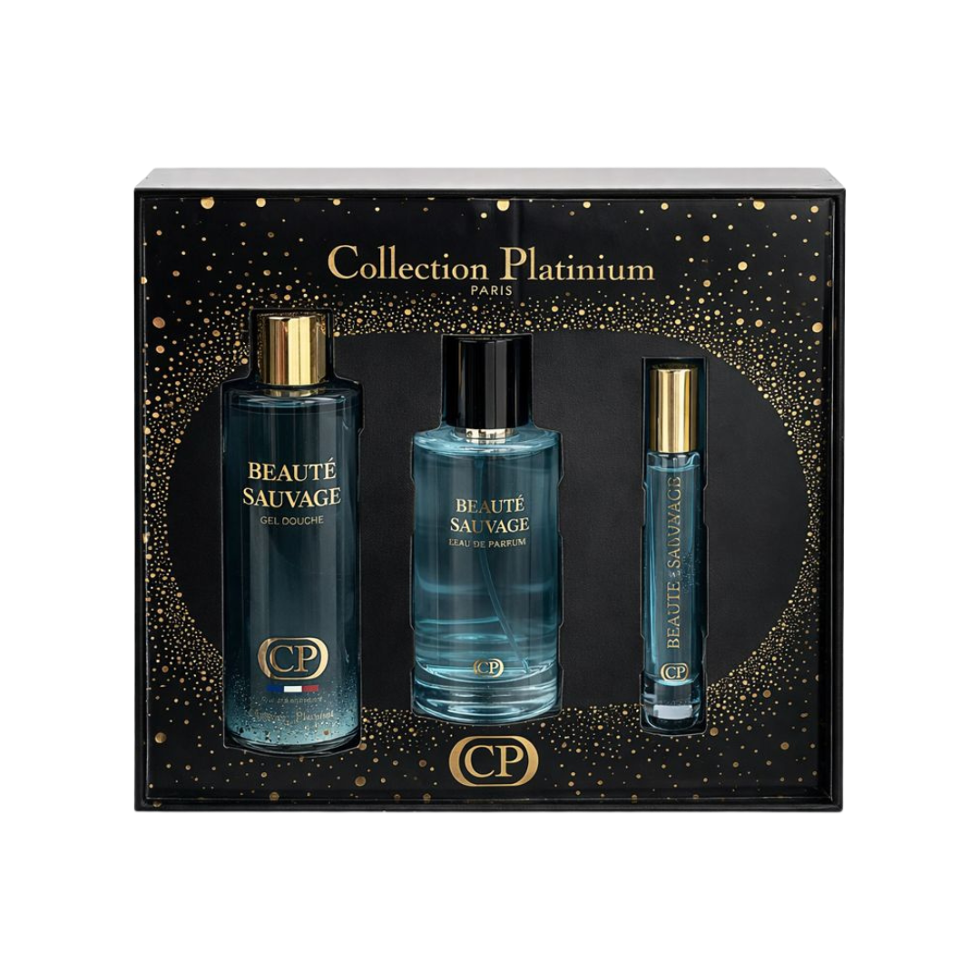 Coffret Parfum Beauté Sauvage – Collection Platinium (Paris) Maison Prestiria