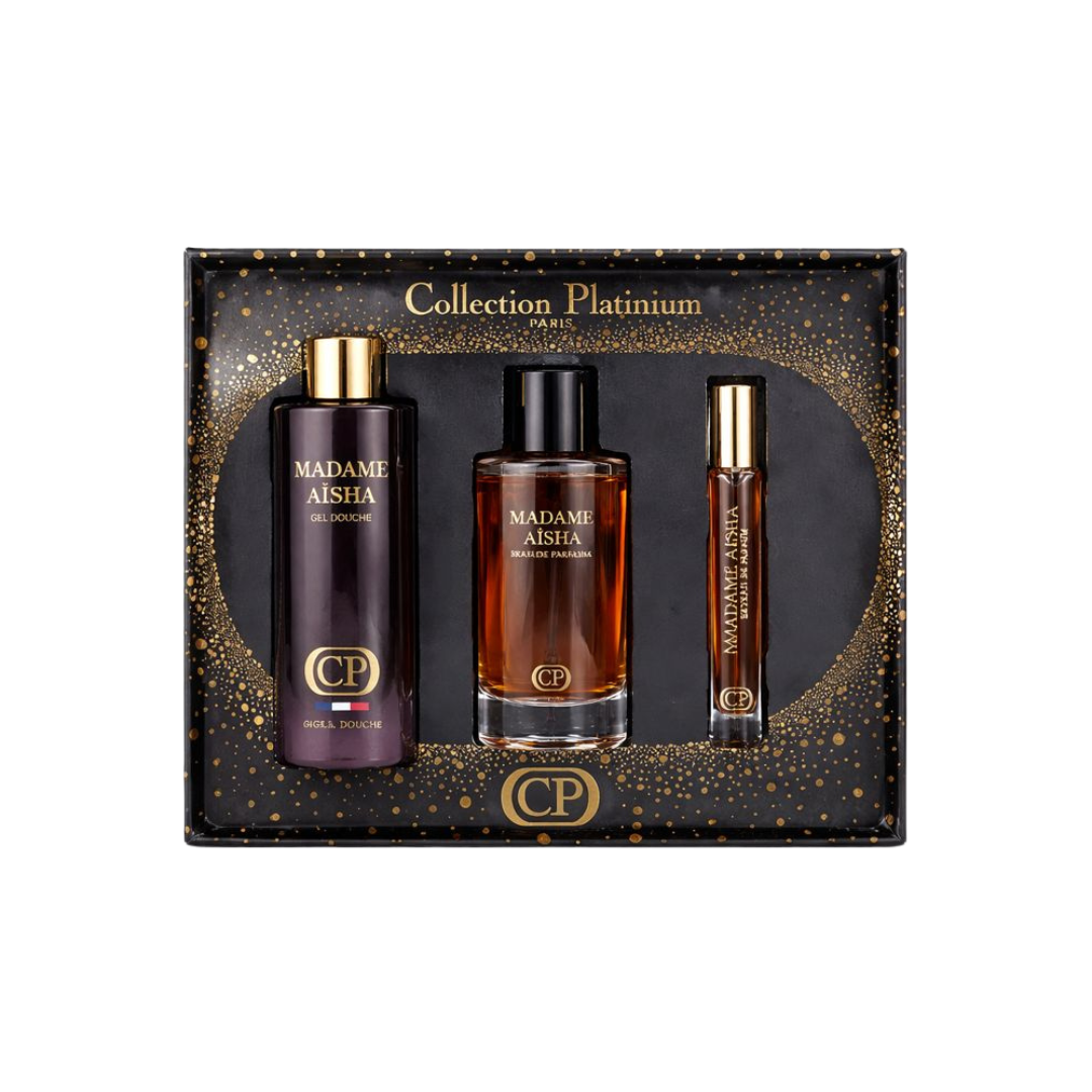 Coffret parfum Madame Aisha – Collection Platinum (Paris) Maison Prestiria