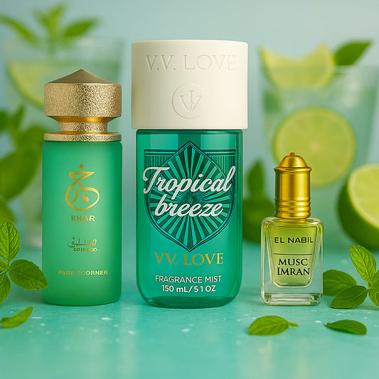 Coffret Frais - Vv Love Tropical Breeze, Musc Imran El Nabil 5ml & Pistachio Paris Corner 100ml El Nabil